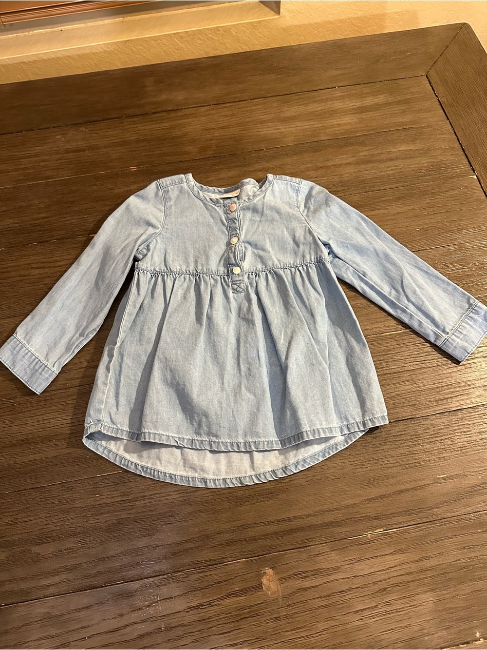 24mth Jumping Beans babydoll style Light Blue Denim-Look Long Sleeve Top